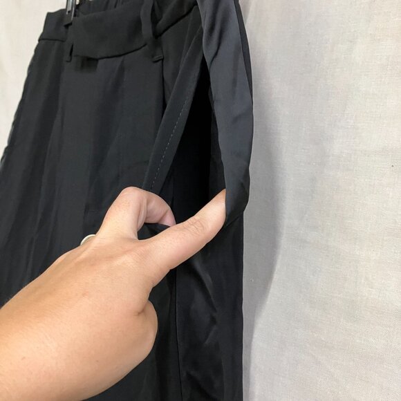 A New Day Women's Size 6 Black High-Rise Satin Side Striped Straight Trouser - Picture 8 of 14